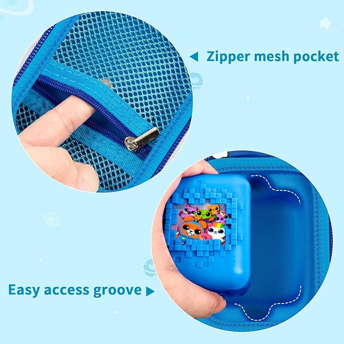 Case for Bitzee Interactive Toy Digital Pet and Case, Hard Carrying Holder for Virtual Electronic Pets React to Touch, Protective Container for AA Batteries and Other Accessories (Box Only)-Blue