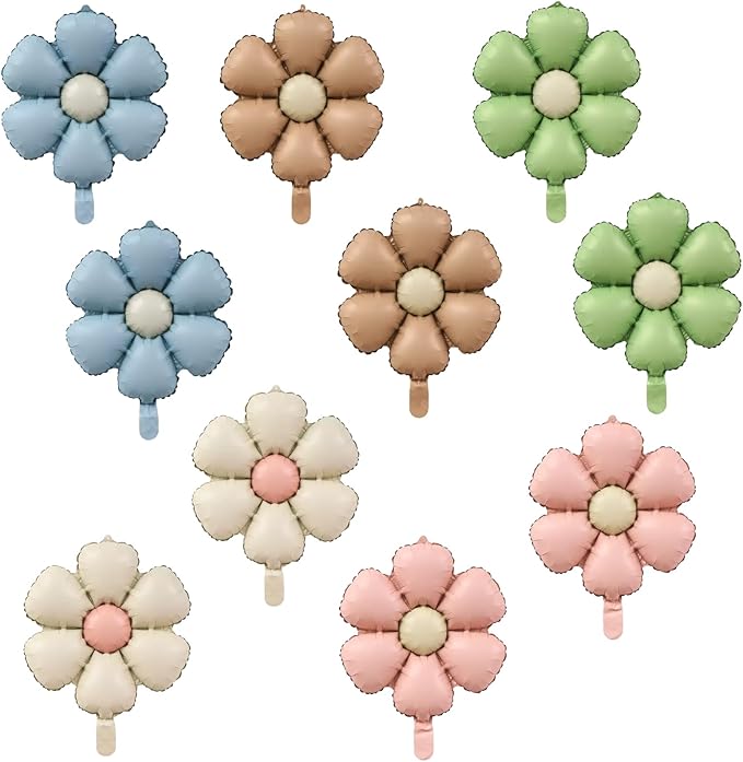 ZHENGYE 10 Pieces Daisy Balloons Decoration Foil Balloons Daisy Party Flower Theme Supplie Wedding Wedding Birthday Party Decoration Supplies