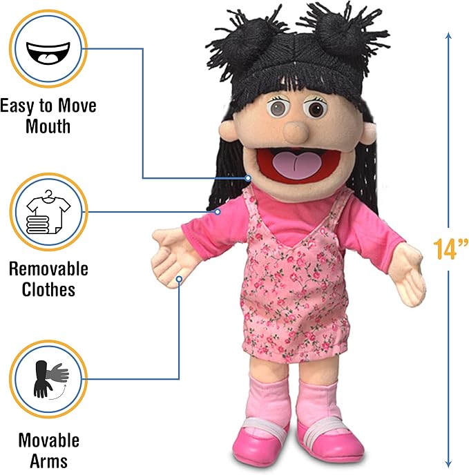 14" Susie, Peach Girl, Hand Puppet