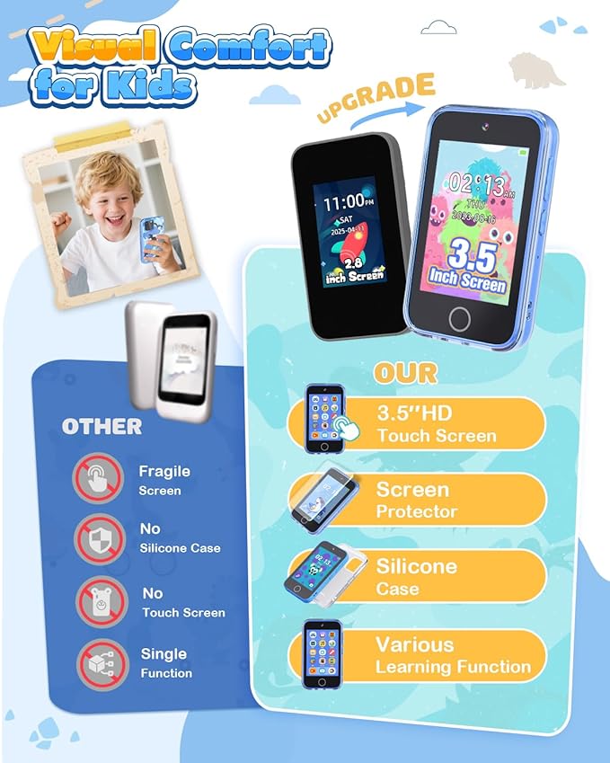 Video Walkie Talkies for Kids+ 3.5" Kids Smart Phone