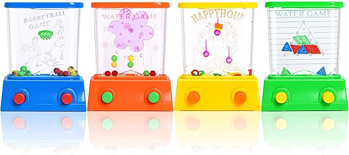 Handheld Water Toy Mini Games with Relive Your Childhood with - Nostalgic Fun in a Compact Size (4 PCS Handheld Toy Edition)