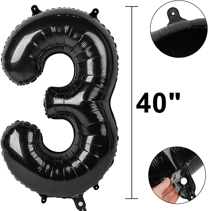 40 Inch Black Number 37 Digital Balloon,Jumbo Mylar Foil Helium Balloon for 37 Balloons for Birthday Party,Wedding Anniversary Party Decorations