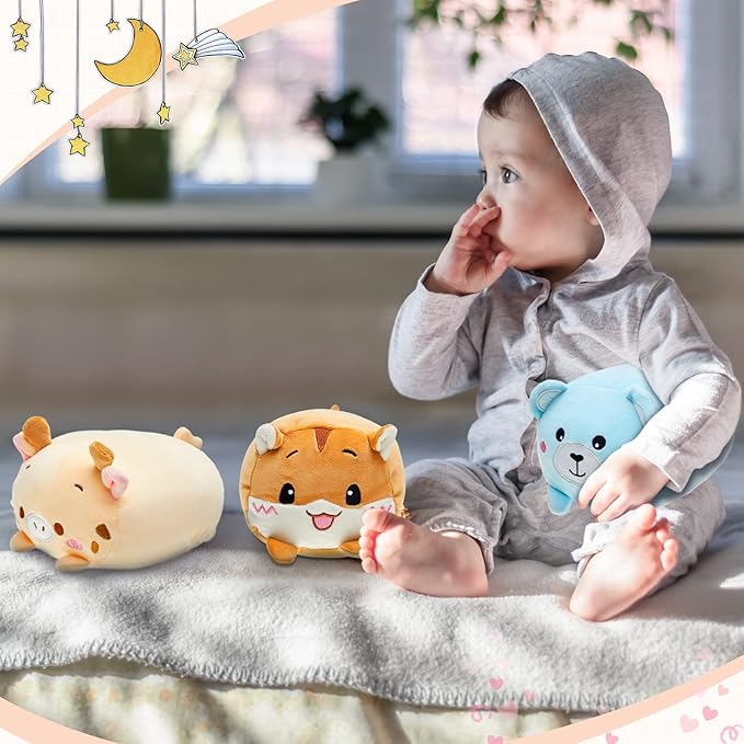 Leitee 9 Pcs Stuffed Animals Plush Bulk 8 Inch Cute Plushies Toys Plush Pillow for Boys Girls Birthday Gifts Box Toys for Classroom Prize Kids Party Favors Valentines Gifts in Bulk (Cute Animal)