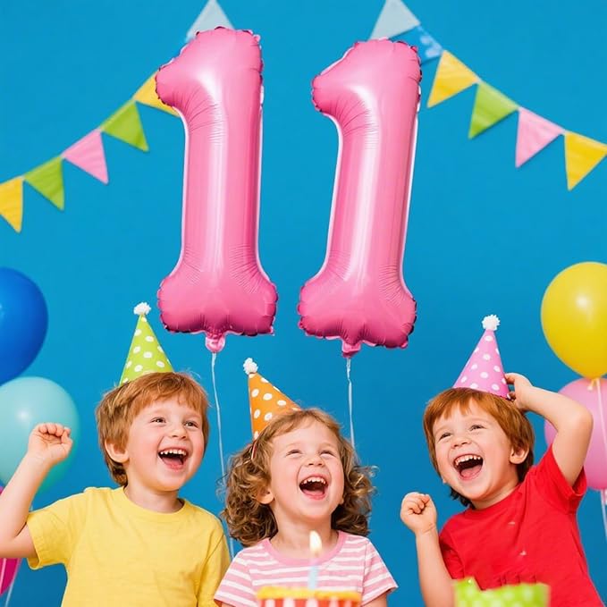 40 Inch Pink Number 11 Digital Balloon,Jumbo Mylar Foil Helium Balloon for 11 Balloons for Birthday Party,Wedding Anniversary Party Decorations