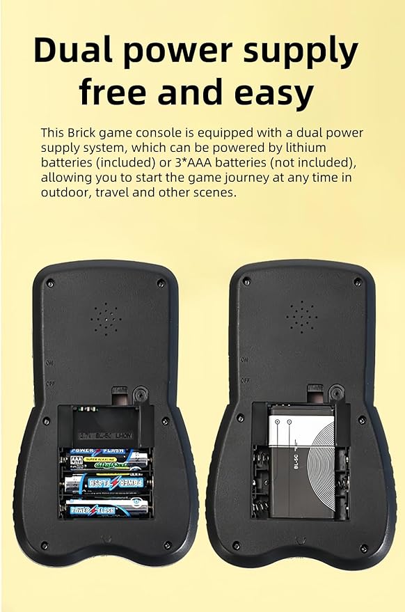 New Block Game Console Built-in Puzzle Games Dual Power Modes Blue Backlight Pluggable Headphone Simple Operation Long Battery Life Handheld Electronic Games Nostalgic Retro Toy/Gift (Orange)