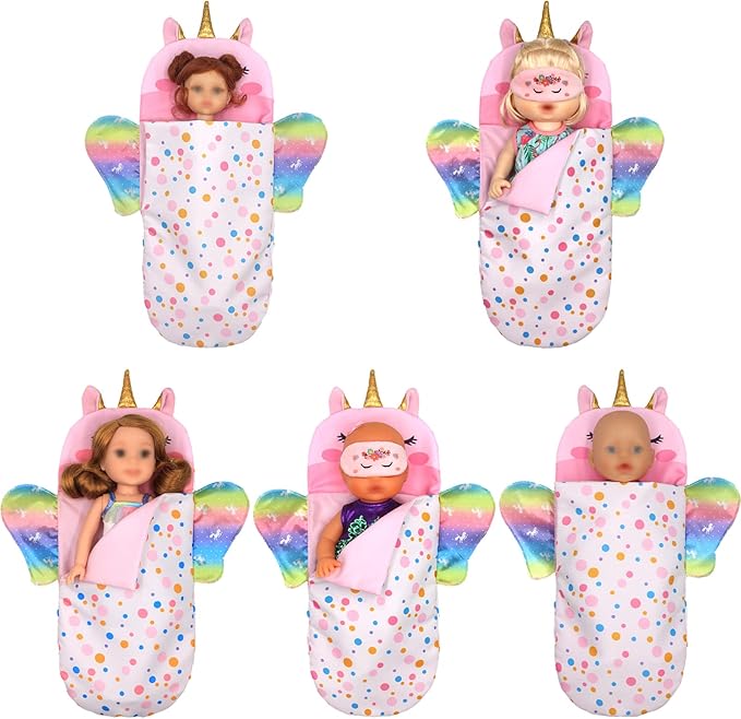ONEST 11 Sets 14.5 Inch Girl Doll Clothes Outfits Dresses Pajamas Swimsuit Sleeping Bag, Girl Doll Accessories for 14 to 14.5 Inch Dolls