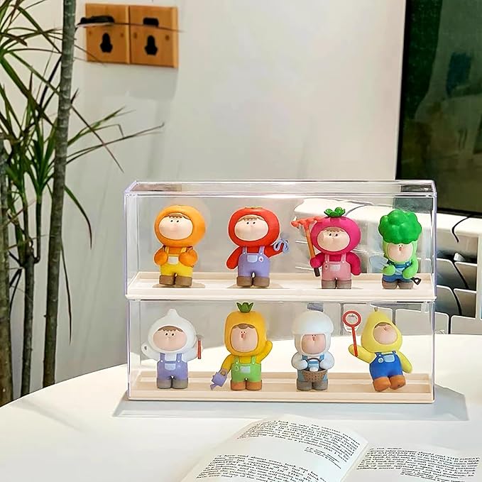 Clear Acrylic Display Case for Mini Pop Figures,Desktop Storage Cabinet Organizer for Doll Toy Collectibles, Action Figures, Mini Figurines Dustproof Protection