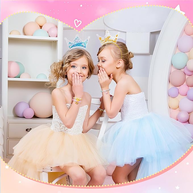 Vanblue 72Pcs Princess Party Favors Crown Birthday Decorations Party Supplies for Girls, Crown Headbands Princess Castle Goodie Bag Stuffers,Pinata Fillers Classroom Rewards Gifts for Kids