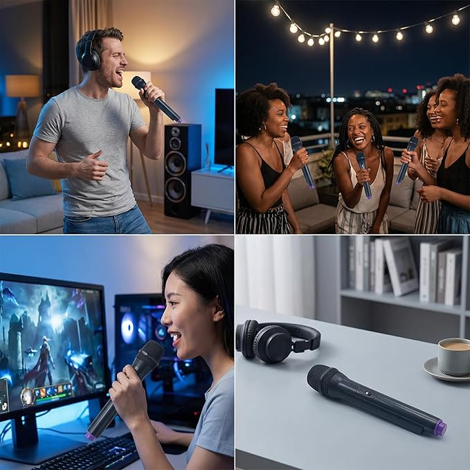 Microphone Prop - Realistic Plastic Mic for Karaoke Practice, Speech Training & Costume Performance
