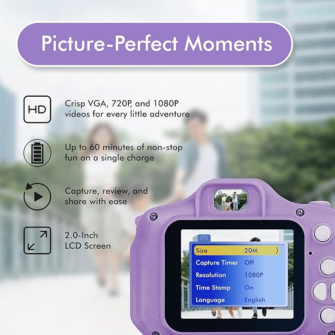 PROSCAN Kids Digital Camera - Children's Camera for Boys and Girls | 1080 Rechargeable Camera for Kids | Game Feature | Video | Gift Ideas