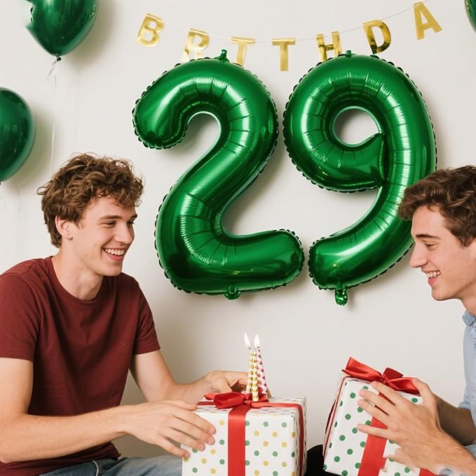 40 Inch Green Number 29 Digital Balloon,Jumbo Mylar Foil Helium Balloon for 29 Balloons for Birthday Party,Wedding Anniversary Party Decorations