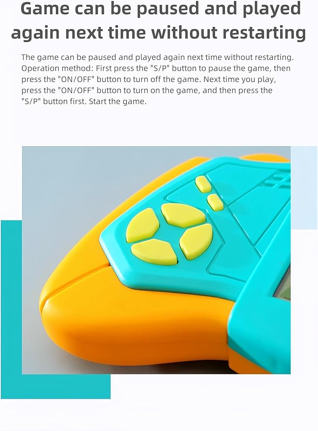 CZT Creative Brick Game Console Cool Wing Appearance Build in 2574 in 1 Block Games Handheld Machine Retro Portable Electronic Puzzle Toys Children/Students (Blue)