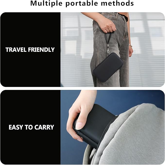 Supmay Carrying Case Compatible with CCTU / TEBIYOU Kids Handheld Games Preloaded 218 Retro Video Games, Portable Gaming Electronic Toys Storage Holder Travel Bag with Mesh Pocket for USB Cable, Black