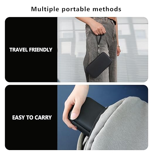 Supmay Carrying Case for GAMPLAE Handheld Game for Kids, 258 Retro Video Games Portable Gaming Player Storage Holder Travel Bag with Mesh Pocket for 3 Game Cards, Earphone,USB Cable, Black