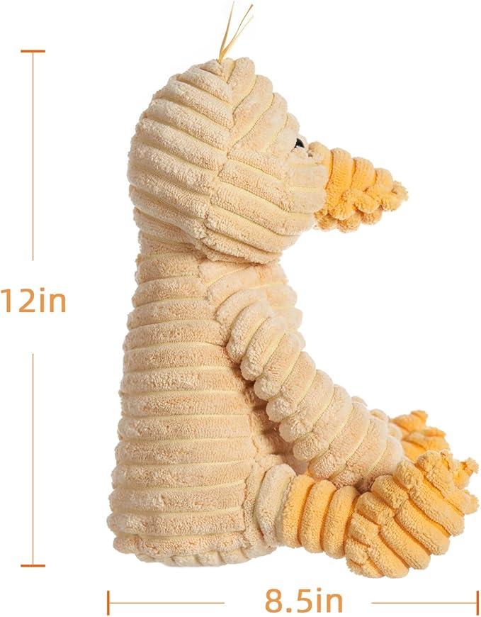 Apricot Lamb Toys Plush Corduroy Duck Stuffed Animal Soft Cuddly Perfect for Child (Medium, 12 Inches)