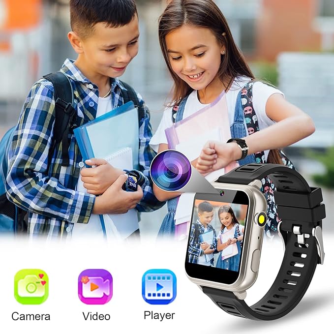 Kids Smart Watch Boys with 39 Puzzle Games HD Touch Screen Camera Music Player Pedometer Alarm Clock Calculator Flashlight 12/24 hr Gift for 4-12 Year Old Boys Toys