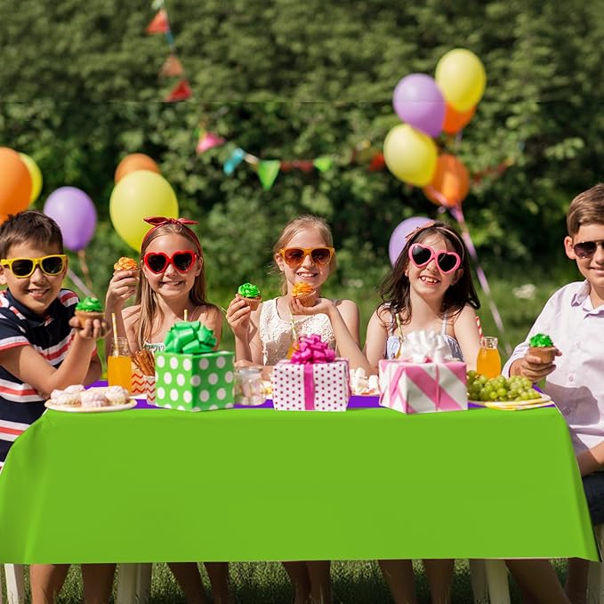 4 Pack Cartoon Turtle Plastic Tablecloth 54 x 108 Inches Green Purple Red Orange Blue Cover Disposable Rectangle Table Runner for Birthday Party Outdoor Picnic Camping