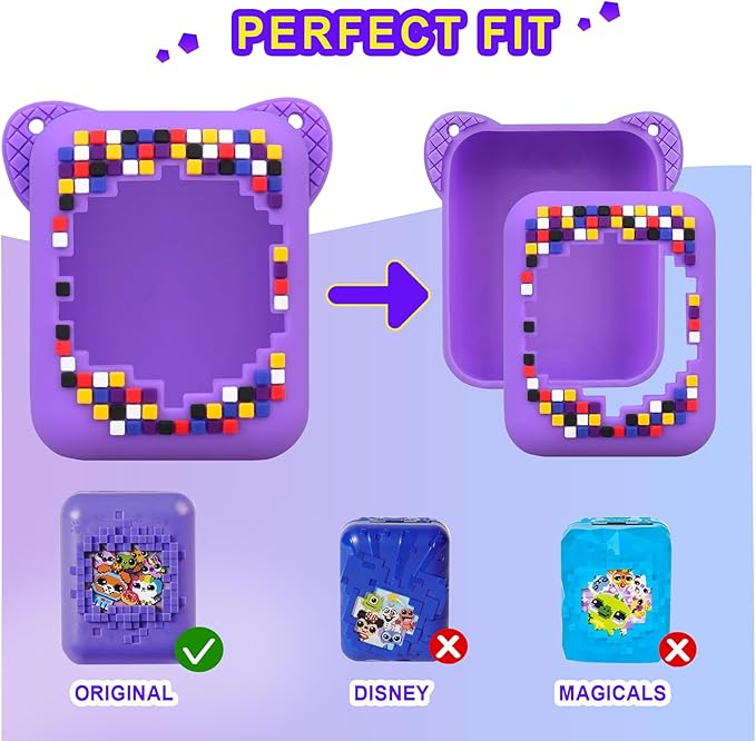 Silicone Cover Case for BITZEE Interactive Toy Digital Pet with 15 Animals Inside, Soft Silicone Protective Bag, Protective Skin Sleeve for Bitzee Virtual Electronic Pets Accessories, Purple