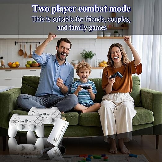H10 Retro Game Stick 4K HDMI Gaming Console: 30,000+ Preloaded Games | Enhanced Game Helper Features | Plug & Play | Stick Controllers for Family & Adult Retro Gamers
