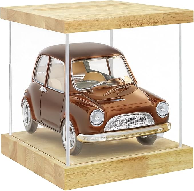 BenchPro Clear Acrylic Display Case for Trophy, Collectibles, Assemble Cube Display Box Stand Dust Proof Protection Showcase for Action Figures Toys. (1.75" & 1" Thick Wood, 12" H x 12" L x 12" D)