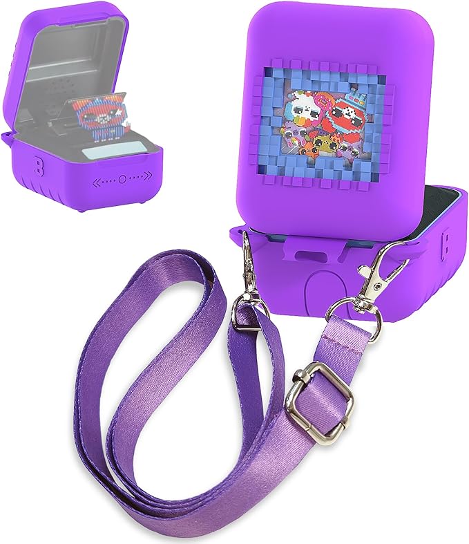 Silicone Case for Bitzee Original Interactive Toy Digital Pet with 15 Animals, Protective Skin Cover for Bitzee Original Virtual Electronic Digital Pet Accessories (Purple Case)