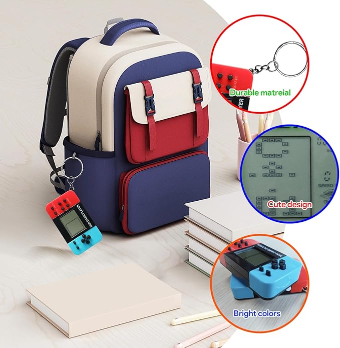DOEA 12Pcs Video Game Party Favors for Kids, Arcade Keychain, Bulk Party Supplies for Birthday, Goodies Bags Stuffer Classroom Prizes