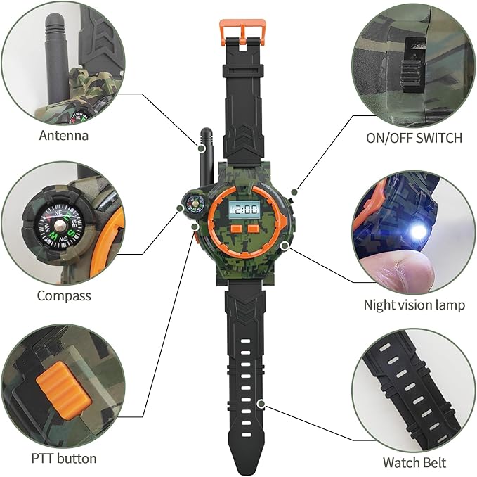 Rechargeable Walkie Talkies for Kids Radio Walky Talky with Flashlight Children Outdoor Game Interphone Gifts for Boy and Girl (4)