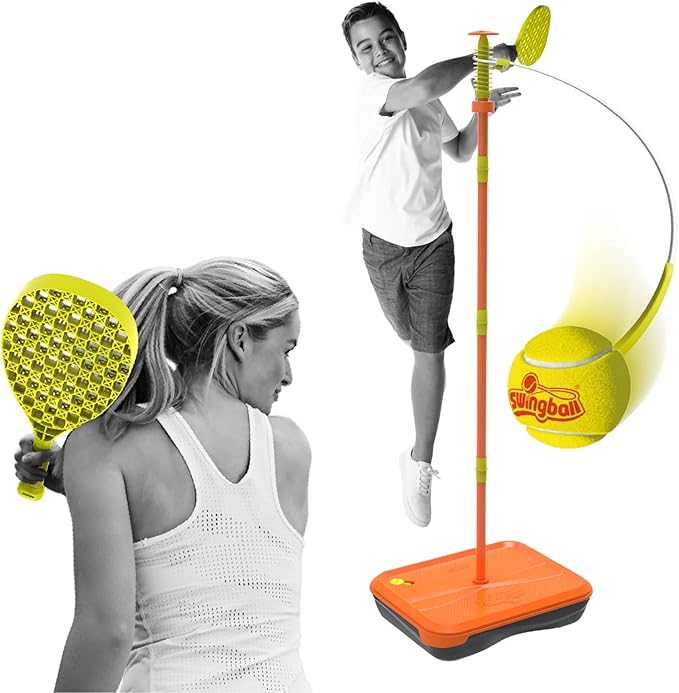 Swingball All Surface Tetherball Tennis Set – Portable Outdoor Game for Kids & Adults – Includes Paddles & Ball – Backyard, Lawn, or Park Active Play – Family Fun, Easy Setup & Storage