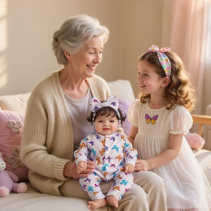 BABESIDE Reborn Baby Doll Clothes for 17-22 Inch Dolls, 5 Sets Baby Doll Clothes Outfits Accessories - Romper Suit and Headband for Baby Doll Boy&Girl Kids Age 3+ Gift