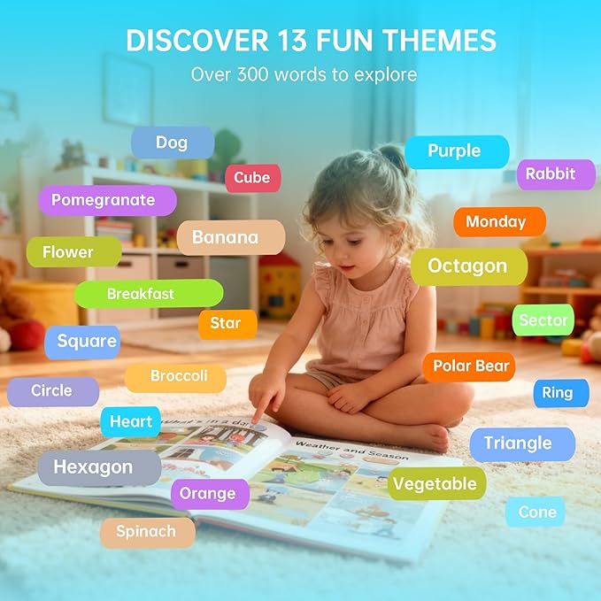 2025 My First Words Sound Book for Kids 3+ | 470+ Fun English Words & Interactive Themes | Talking Toy with Phonics, Games & Story Mode(Scene)