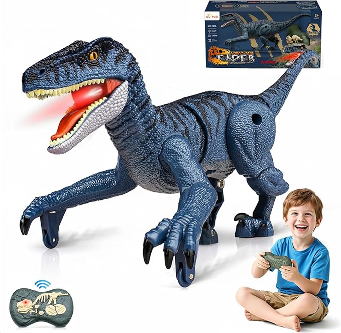 Remote Control Dinosaur, Mini Dinosaur Toys for Kids 3-5, 5-7, 2.4GHZ, Walking,Rechargeable, Demo Function, Gifts for Boys Girls (Small)