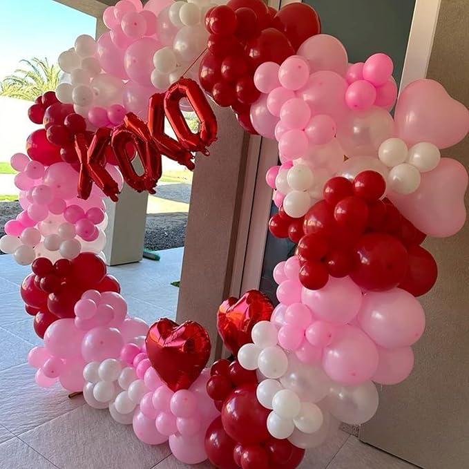 Pink Balloons Valentines, 60pcs Red Hot Light Pastel Pink Magenta Latex Helium Balloon for Valentines Day Women Girls Bachelorette Wedding Bridal Shower Baby Shower Princess Theme Party Decorations