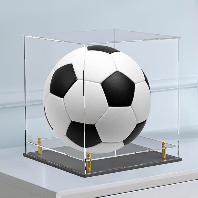 Acrylic Display Case with Floating Shelf & Thick Base – UV-Protected Collectible Showcase for Souvenirs, Figurines, and Memorabilia (10" Lx10 Wx10 H)