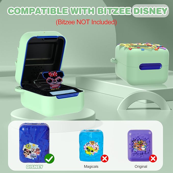 Silicone Case for Bitzee Disney Interactive Toy, Anti-Scratch, Washable, Shockproof Silicone Protective Cover for Bitzee Disney Interactive Toy Electronic Pets Accessories with Lanyard - Mint Green
