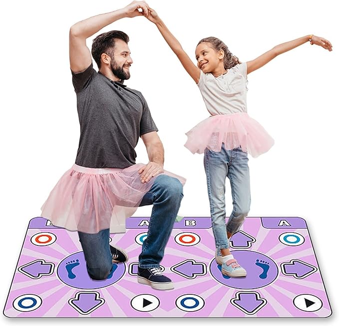 Fabater Wireless Electronic Dance Mat for TV Gaming, Non-Slip Double User Dance Pad with Music & Fitness Games, Interactive Step Mat Family Fun, Portable Dance Floor for Boys Girls Gift