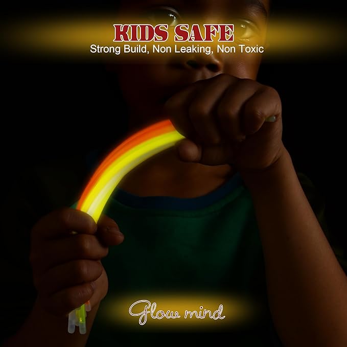 500 Ultra Bright Glow sticks,8" Glow Sticks Bulk,Glow Sticks For Kids Bulk Party Pack,Glow in The Dark Party Supplies,Glowsticks Party Favors with Bracelets and Necklaces