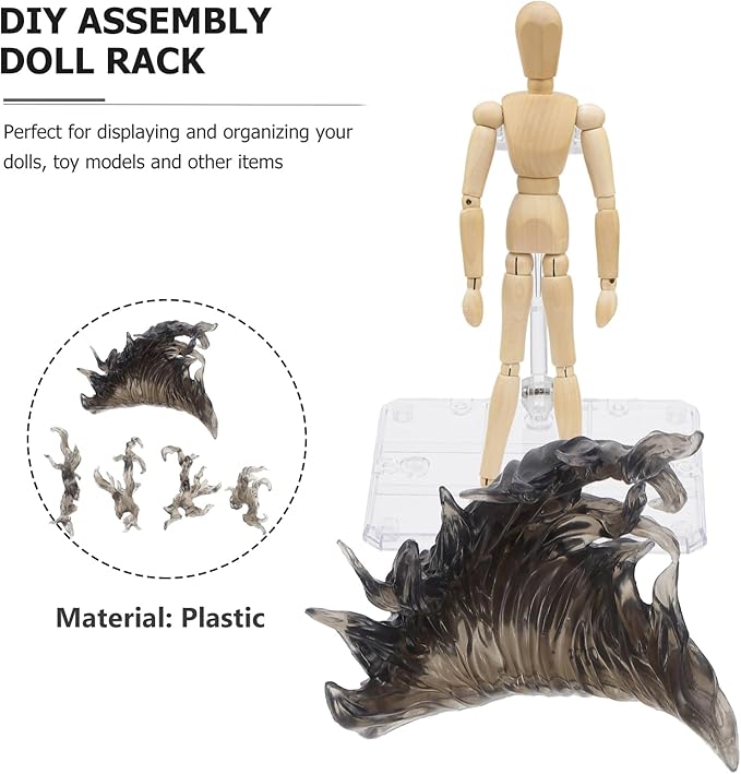 iplusmile Flame Effect Bracket Action Figure Stand with Fire Effect Accessories for Doll Display Toy Model Holder 3.94 X 3.74 X 2.95 Inches