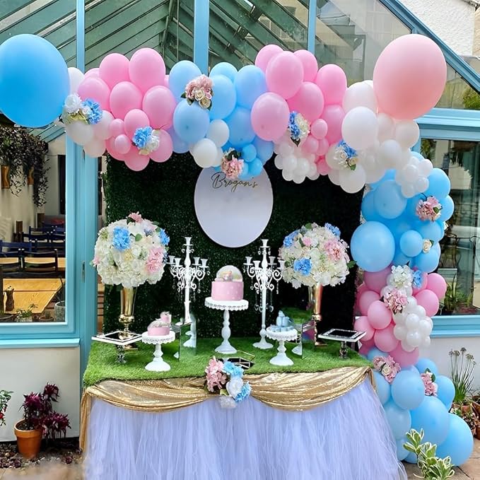 Pink and Blue Party Balloons,Pink Blue Latex Balloons 50 Pcs 12 inch Blue and Pink Gender Reveal Party Balloons for Gender Reveal Wedding Engagement Birthday Parties Baby Shower Decoration