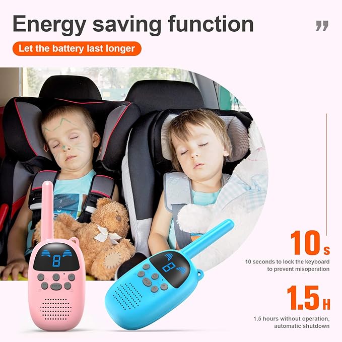 GOCOM Walkie Talkies for Kids, Kids Toys Handheld Child Gift Walky Talky, Two-Way Radio Boys & Girls Toys Age 3-12, for Indoor Outdoor Hiking Adventure Games