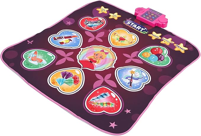 Alomejor Dance Pad, Electronic Music Mat with 80 Sounds, Foldable Non Slip Playmat for Kids and Adults, Ideal Girls Aged 3 to 12 Years (Pink)