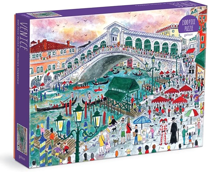 Galison Michael Storrings Venice 1500 Piece Puzzle from Galison - Challenging 1500 Piece Jigsaw Puzzle, Featuring Stunning Illustrations of Venice, Thick and Sturdy Pieces, Idea