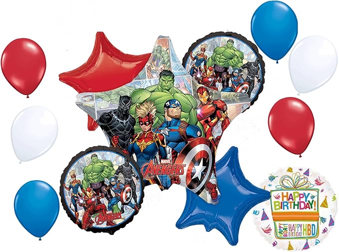 Avengers Powers Unite Birthday Party Supplies 12pc Balloon Bouquet Decorations