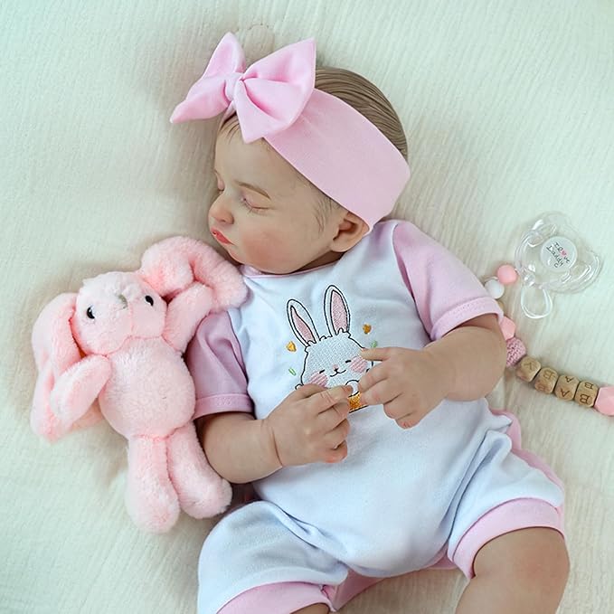 Realistic Reborn Baby Girl- 20 inch Full Vinyl Lifelike Newborn Baby Dolls, Realistic Real Life Baby Dolls Gift Set for Kids Age 3 +