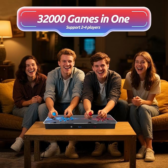 Pandora Box Arcade Console with 10000 3D Games, WiFi Enabled HD Retro Gaming System for TV, PC & Projector, 1-4 Players, Search/Save/Pause Functions