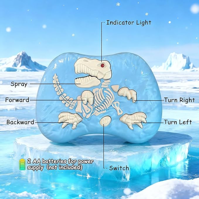 Remote Control Dragon, Dragon for Kids with Spraying, Roaring, Swaying Head, Wings, Light-Up Interactive Robot Dinosaur Toys for Boys and Girls, Blue