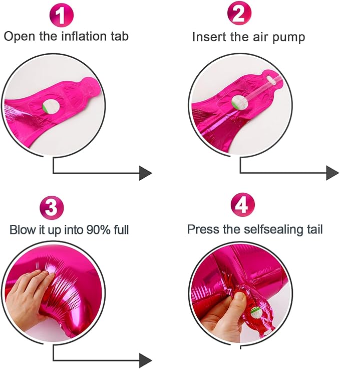 Hot Pink Number 40 Balloon 40 inch, 40 Number Balloons, 40th Birthday Decorations, 40 Year Old Women Hot Pink Party Supplies