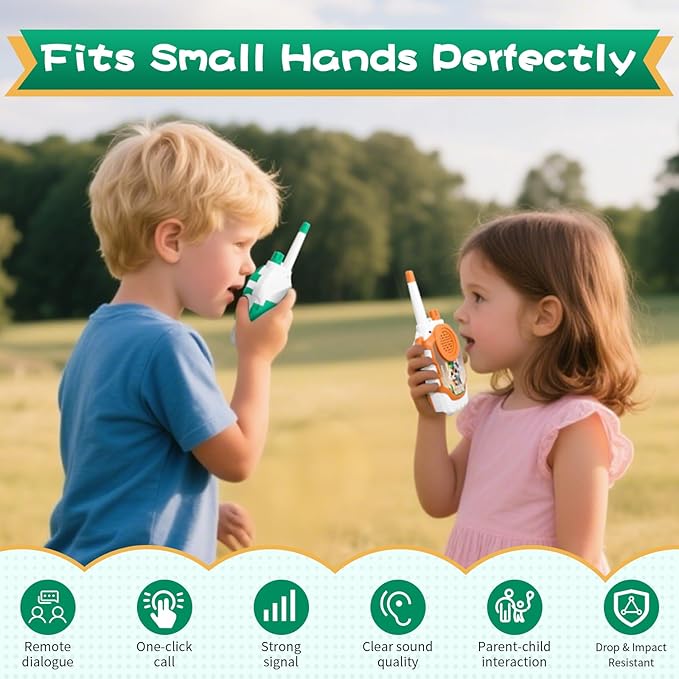COUOMOXA Walkie Talkies Electronic for Kids: 2 Pack 2000FT Long Range Coverage - Outdoor Toys for Kids Age 3-12 Camping Hiking Backyard Trips - Birthday Gift for Boys Girls