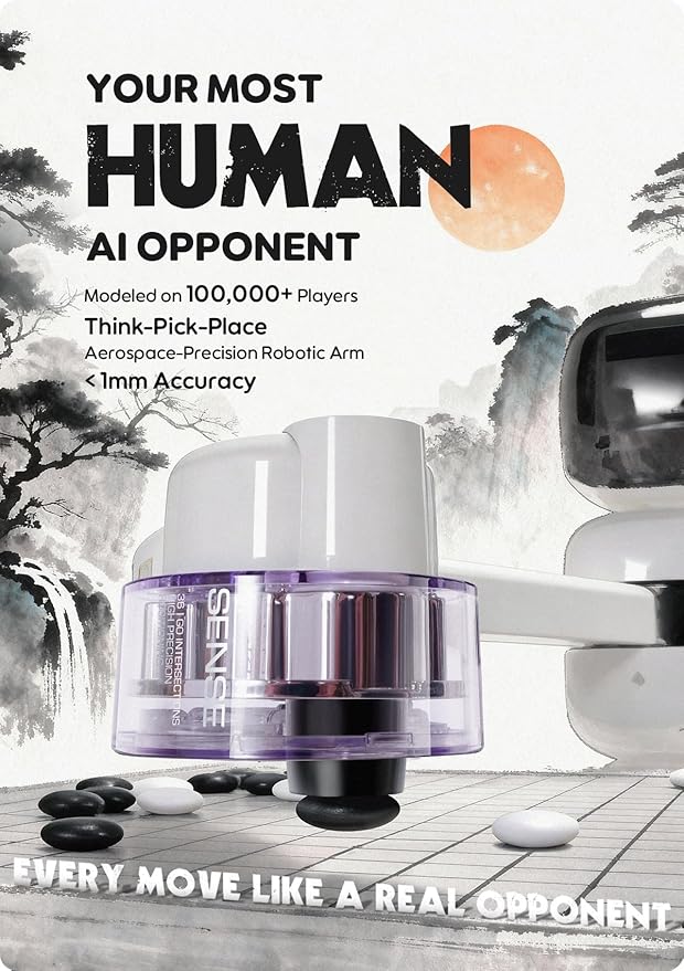 Go Professional – AI Smart Go Board with Robotic Arm, 23-Level AI for All Skill Levels, Apex Duel, Real-Time Game Review, Wi-Fi OTA Updates
