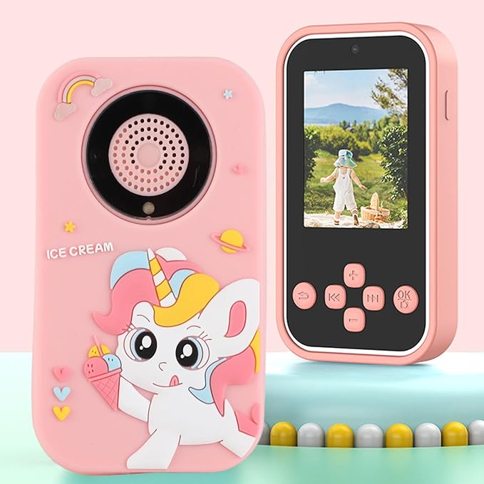 1080P, High Definition 48MP Digital Camera Camera 2.4inch Display Multifunctional Music Player Electronic Books for Child Imagination (Pinkish)
