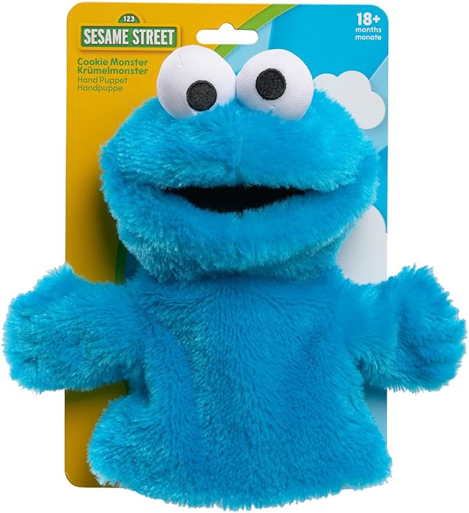 Sesame Street Cookie Monster 9-inch Hand Puppet, Preschool Pretend Play, Kids Toys for Ages 18 Month by Just Play